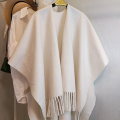 Womens Premium Cashmere Shawl In Solid Color For Extra Warmth