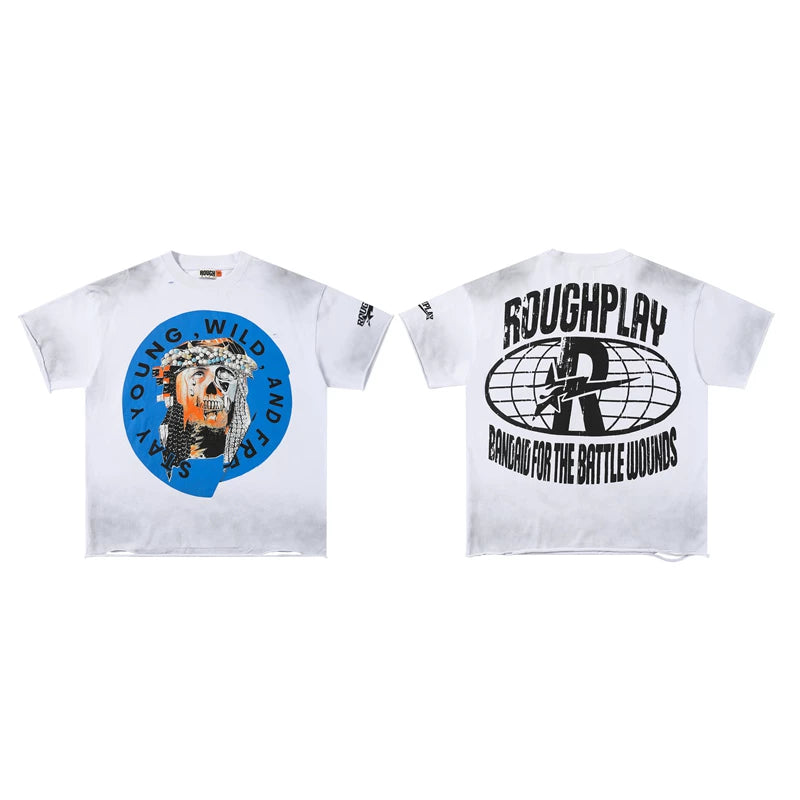 Roughplay Circle Skull Vintage Oversized T‑Shirt