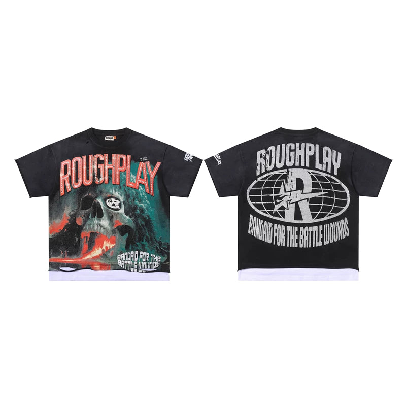 Roughplay Volcano Skull Vintage Oversized T‑Shirt