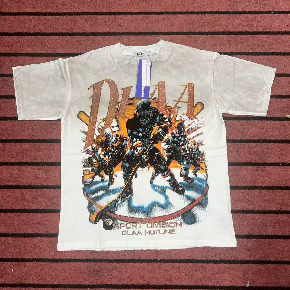 DUAA Ice‑Hockey Sport Vintage Oversized T‑Shirt