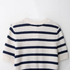 Stylish Versatile Casual Striped Knit Top