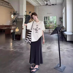 Womens Printed Bow-Knot Short-Sleeve Top