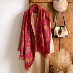 New Cashmere-look Scarf With A Cashew Patternperfect For Staying Warm In Air-conditioned Rooms Or As A Stylish Outer Layer