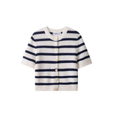 Stylish Versatile Casual Striped Knit Top