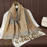 Womens AutumnWinter Faux Cashmere Shawl Cozy Wrap Scarf For Warmth