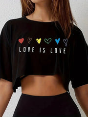 Womens Casual Loose-fitting Breathable Crop Top