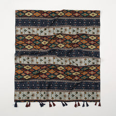 Retro Color-Block Small Floral Shawl For Women