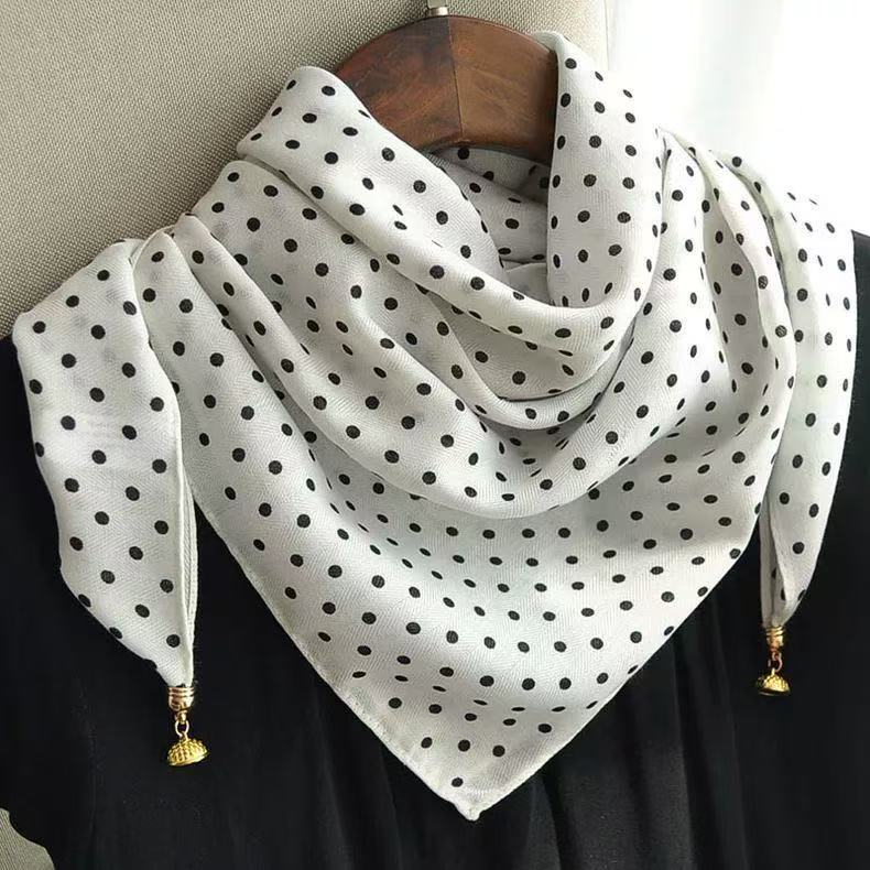Thermal Square Scarf With Magnetic Clasp Triangular Silk Scarf Cotton Neck Warmer For Women