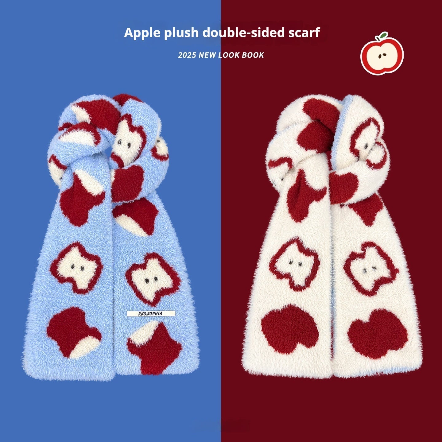Hand-knitted Coral Fleece Snowman Scarf For Women