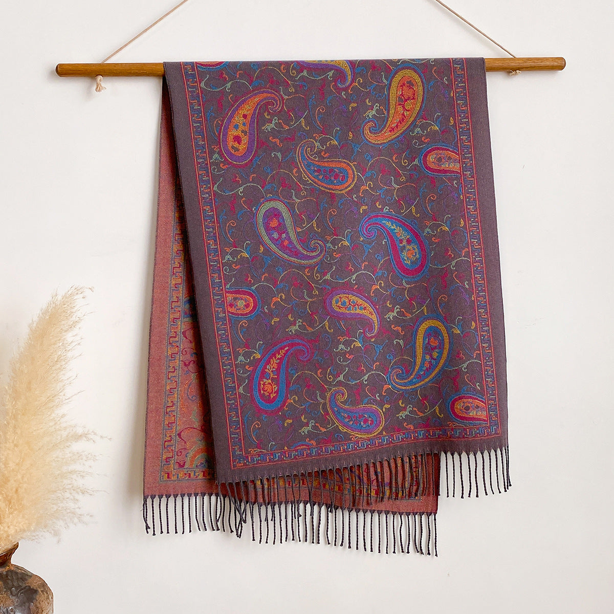 New Cashmere-look Scarf With A Cashew Patternperfect For Staying Warm In Air-conditioned Rooms Or As A Stylish Outer Layer