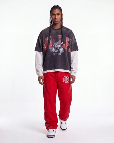Mixed Emotions Classic Nylon Pant Red