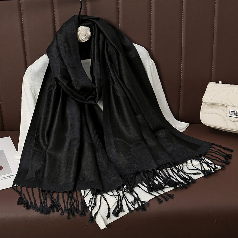 Womens AutumnWinter Faux Cashmere Shawl Cozy Wrap Scarf For Warmth