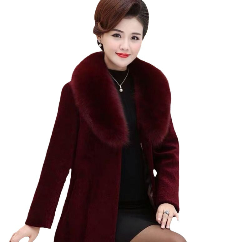 Medium To Long Length Women's Mother's Coat For Middle-aged And Elderly People
