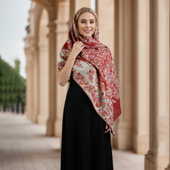 Ethnic-style Sunflower Tassel Scarf With A Trendy Print