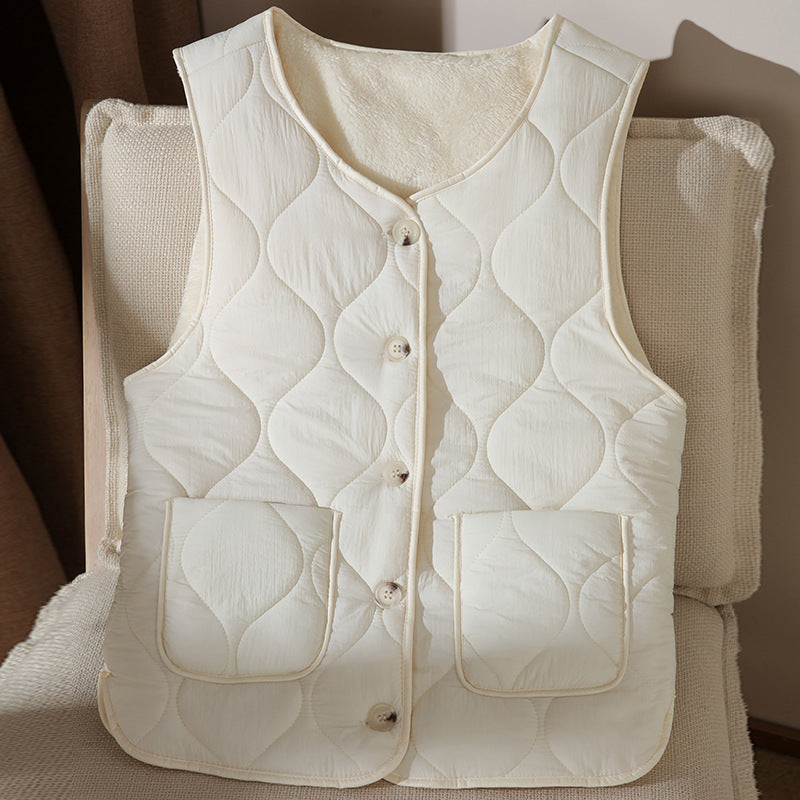 Lamb Wool Double-sided Thermal Vest Fashion Waistcoat Jacket