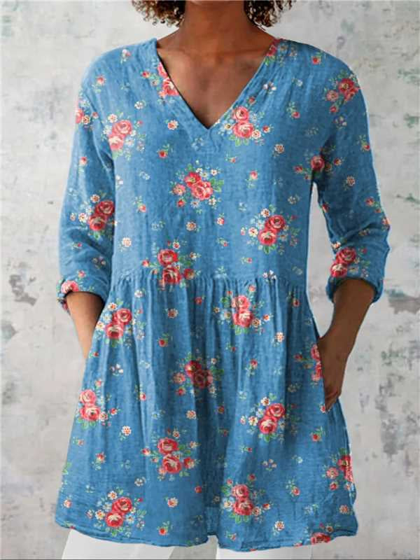 Female Creative Fish Pattern Vacation Style Dress