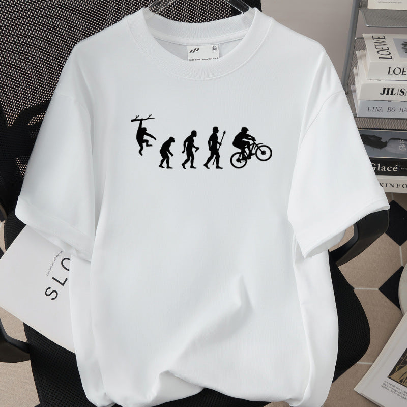 Womens Creative Printed T-Shirt Loose-Fit Top