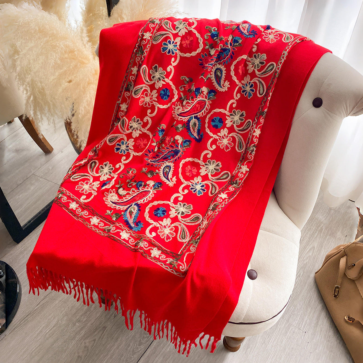 Stylish Minimalist Ethnic Inspired Thermal Scarf For Women