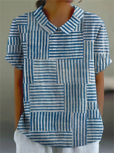 Women's Casual Loose And Versatile Short-sleeve Printed Top