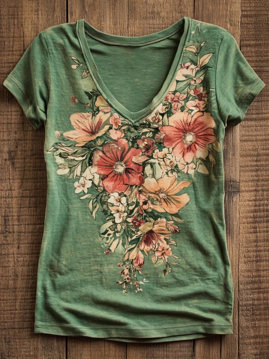 Womens Loose Casual Top With 3D Digital Print