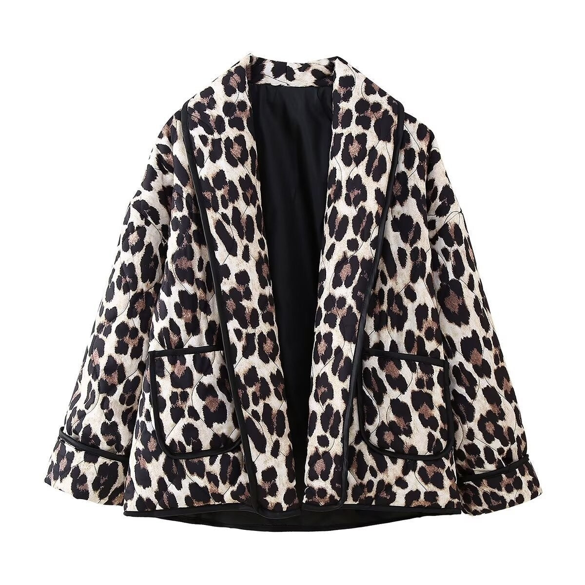 Women's Fashion Street Hipster Leopard Print Coat