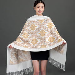 Ethnic-style Faux Cashmere Embroidered Shawl Scarf