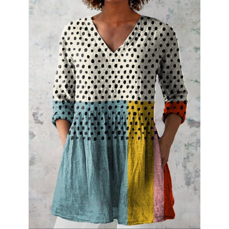 Female Creative Fish Pattern Vacation Style Dress
