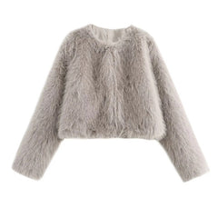 Women's Artificial Leather Fur Coat Short Coat