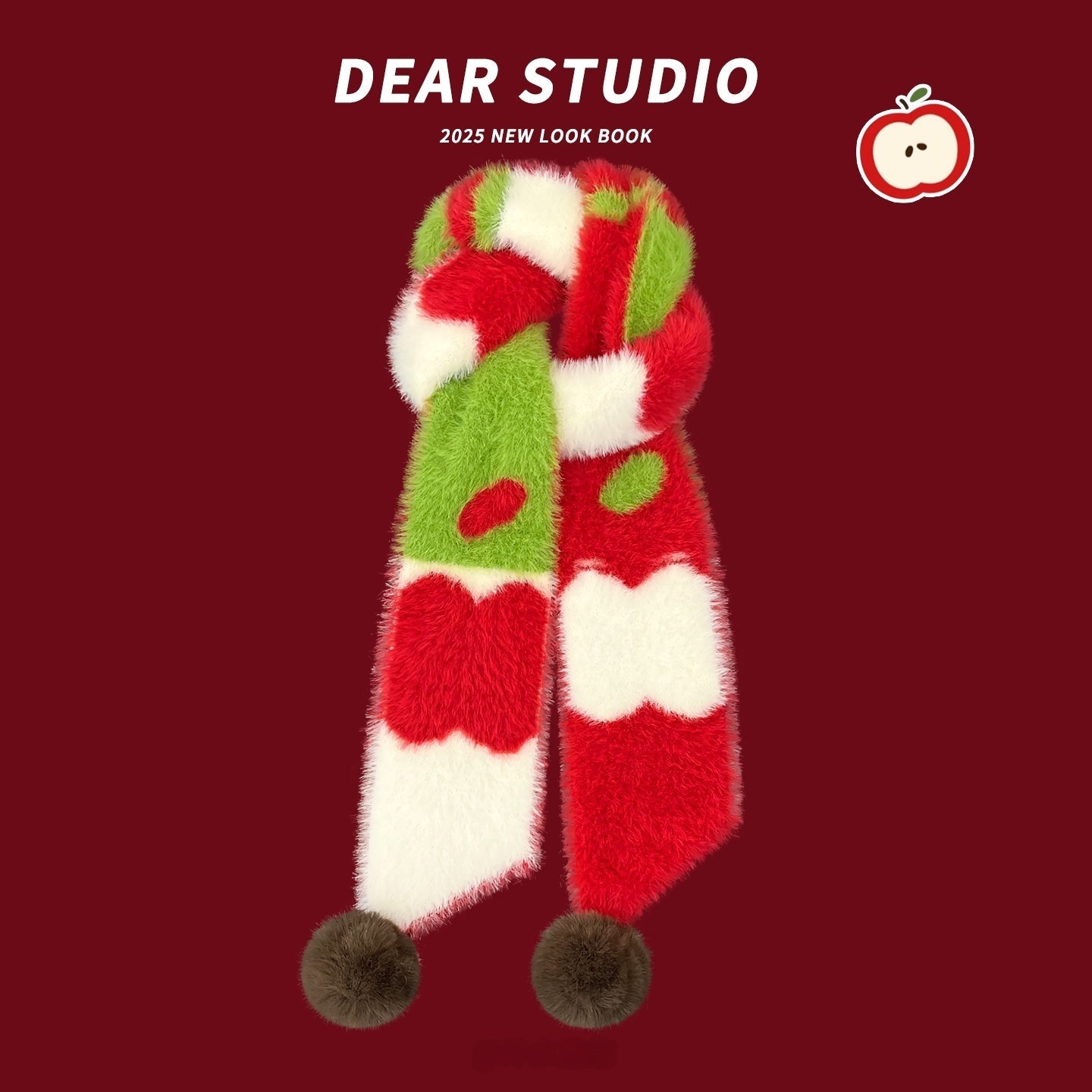 Hand-knitted Coral Fleece Snowman Scarf For Women