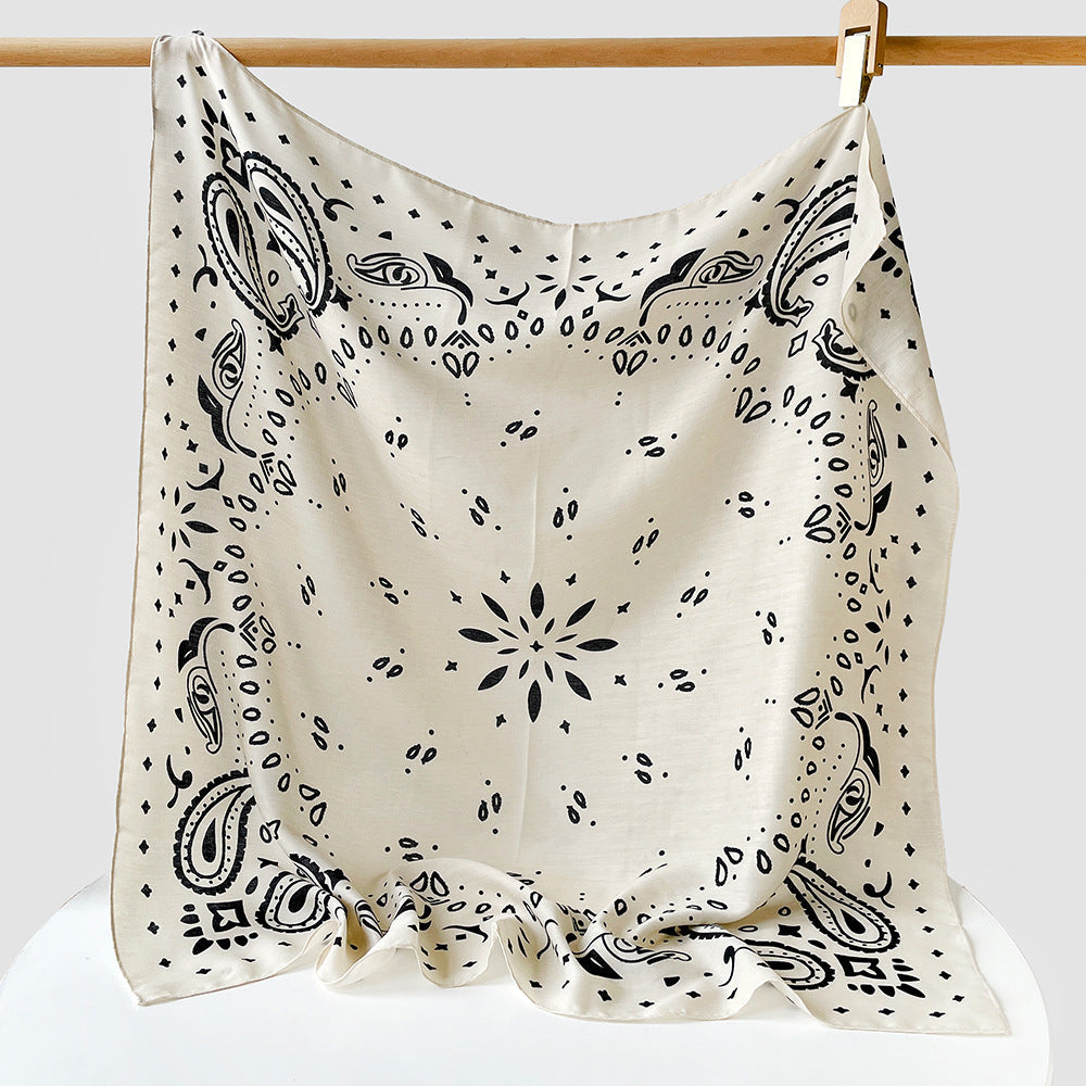 Cashew Flower Silk Scarf Square Handkerchief High-End Paisley Large Scarf