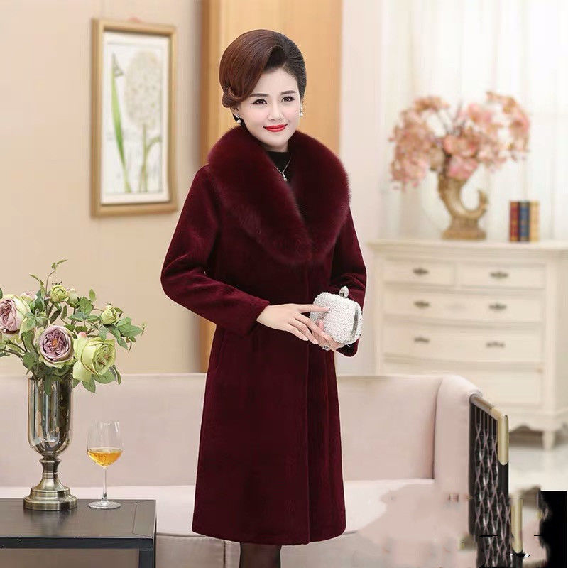 Medium To Long Length Women's Mother's Coat For Middle-aged And Elderly People