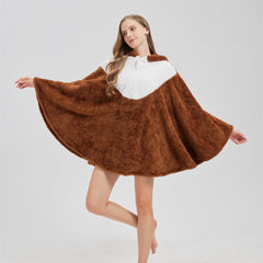Animal-themed Lazy Cape Hooded Plush Cloak