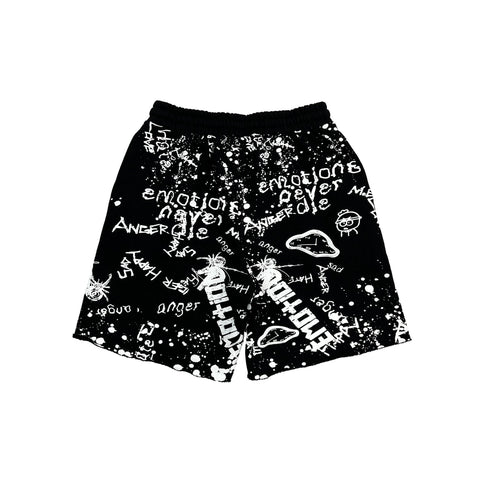 Mixed Emotions Black “Graffiti” Shorts