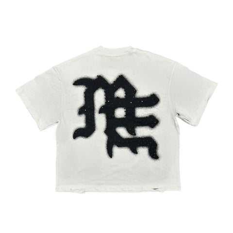 Mixed Emotions White ‘End’ Rhinestone Tee