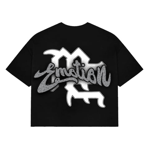 Mixed Emotions Black “Rhinestone” Cropped Tee