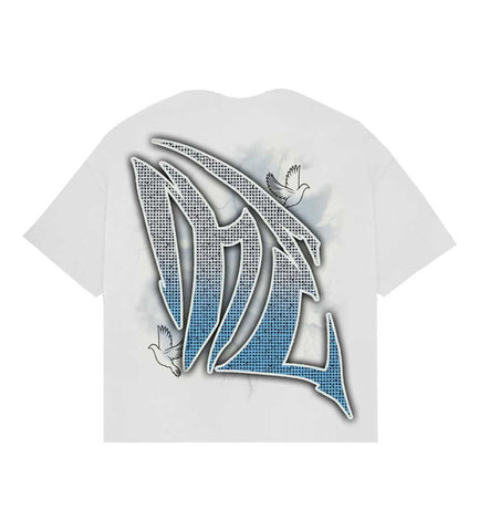 Mixed Emotions Dove Rhinestone Tee White