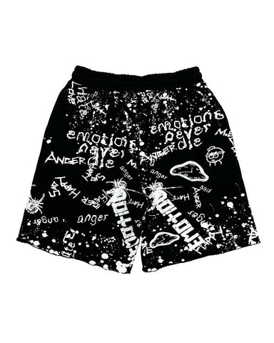 Mixed Emotions Graffiti Shorts Black