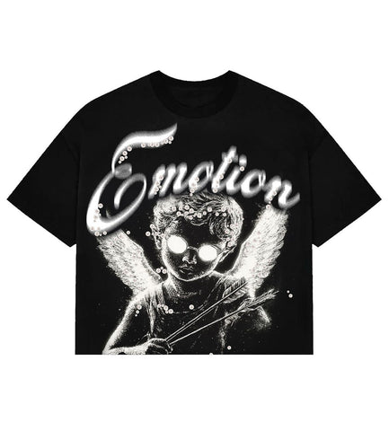 Mixed Emotions Pearl Cropped Tee Black