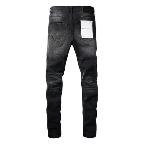 Purple Jeans  New Fashion Men Black Jeans Distressed Hole Unique Personality
