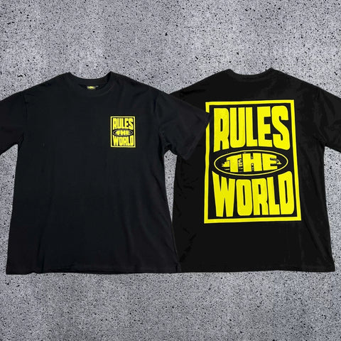 Corteiz RTW Box Logo T-Shirt – Black/Yellow