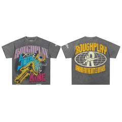 Roughplay Skeleton Eyeball Soul Vintage Oversized T‑Shirt