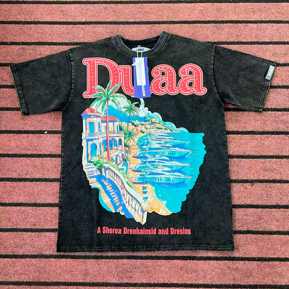 DUAA Coastal Yacht Vacation Vintage Oversized T‑Shirt