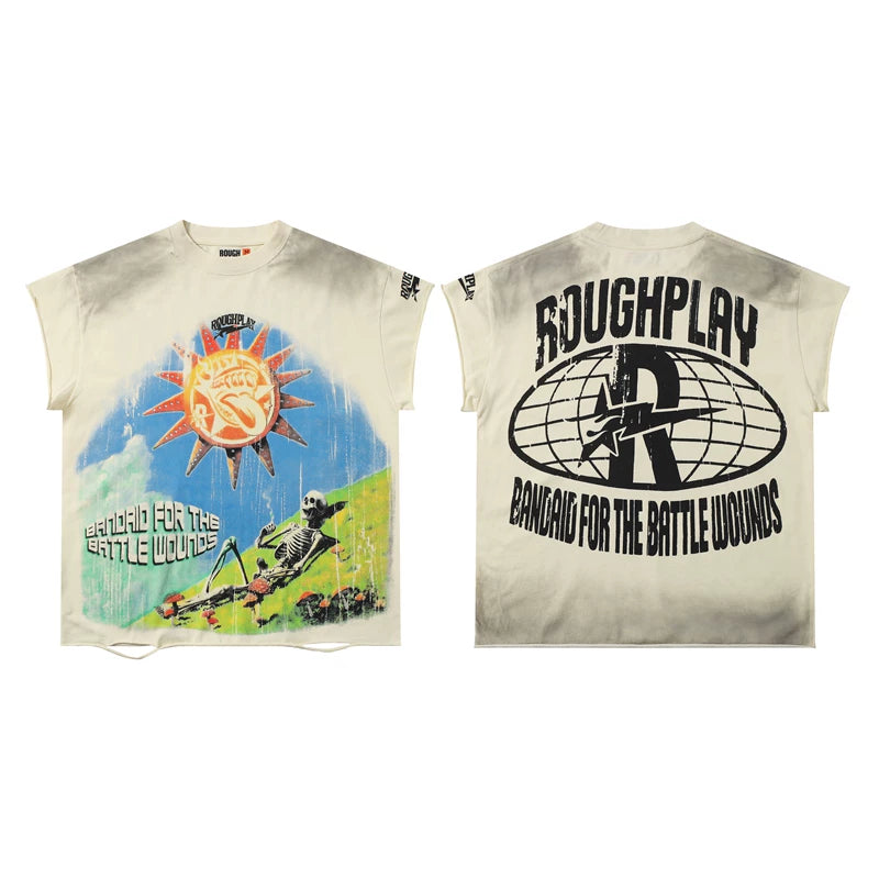 Roughplay Sun Skeleton Vintage Oversized T‑Shirt