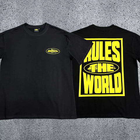 Corteiz RTW Box Logo T-Shirt – Black/Yellow