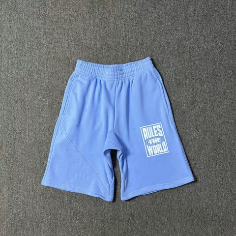 Corteiz "Rules The World" (RTW) Heavyweight Shorts Light Blue
