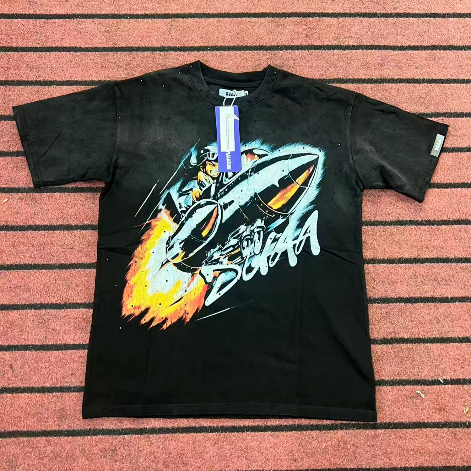DUAA Rocket Rider Vintage Washed Oversized T‑Shirt
