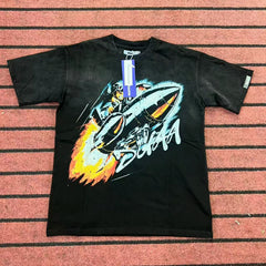 DUAA Rocket Rider Vintage Washed Oversized T‑Shirt