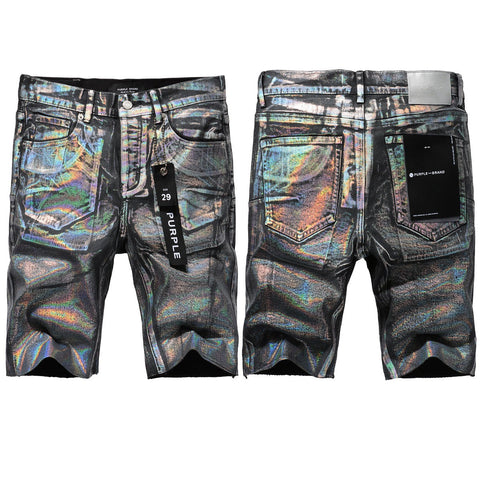 Purple jeans New Jeans Men Personality Trend Fashion Coating Jean Shorts 5028