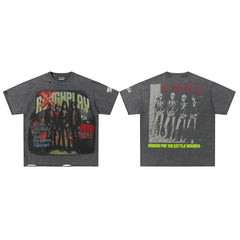 Roughplay Rock Band Skeleton Vintage Oversized T‑Shirt