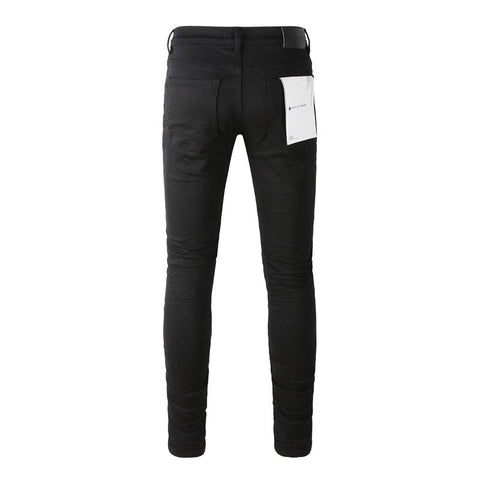 Purple Jeans Mens Black Distressed Jeans Ripped Knees Nwt Street Style Fashion 9023
